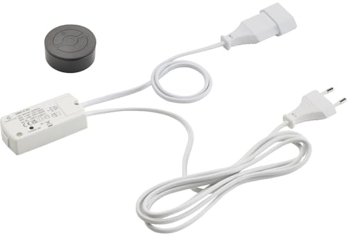 Fernbedienung Grio Funk Lichtschalter - Tastschalter, keine Verkabelung notwendig + Empfänger, Kunststoff schwarz - 230V