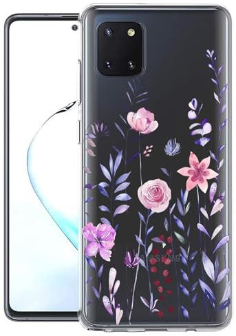 Pazpnoy Cover per Samsung Galaxy Note 10 Lite,Trasparente Ultra Sottile TPU Custodia,Silicone Cover con Modello Floreale,Donna Ragazza Antiurto Protettiva Case-3