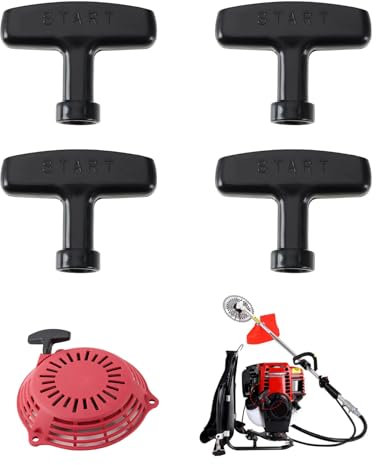 DHWEKU 4 Piezas Tirador Arranque Retroceso Cortacesped Universal Mango Arranque Motosierra de Plástico Negro,para cortadora césped Motosierra Recortadora cortadora de césped Piezas Motor