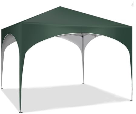 SLAHAJ Carport Tente de Garage Pavillon de Jardin Pliable et étanche 3 x 3 m avec Toit en Demi-Cercle Abris de Voiture(Green)