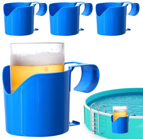 4pcs Portabicchieri Per Piscina, Portabicchieri Per Bordo Piscina In Plastica, Refrigeratore Per Casse Di Birra Da Bordo Piscina, Accessori Multifunzionali Per Piscina Per Bevande, Telefono Cellulare