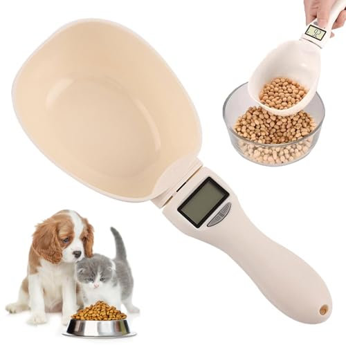 TMRBBesty Cucchiaio Digitale con Display LCD,Cucchiaio Bilancia per Cibo per Cane Gatto,Cucchiaio del Cibo per Cani Elettronico Portatile,Fino 800g,Per gatti,Cani,Cucina,Non incluso nella batteria