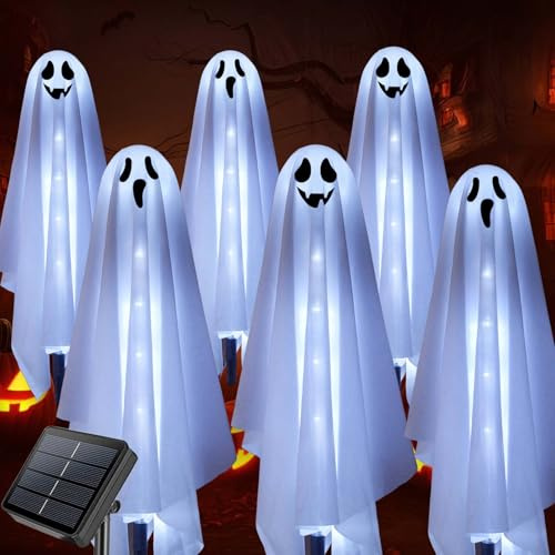 Homeleo Set von 6 kürbis solarlampen für HalloweenDeko Outdoor, Garten, Wetterfest, Patio, Rasen, Zaun, Veranda, Balkon