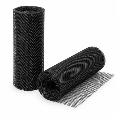 LDHHYH 2 Pack Car Grill Mesh 33x100cm Black Aluminium Car Mesh Grille | Black Mesh, Aluminium Alloy, 3x6mm Diamond Holes, 2mm Thick, Cut to Size, For Car Bumper, Hood Vent