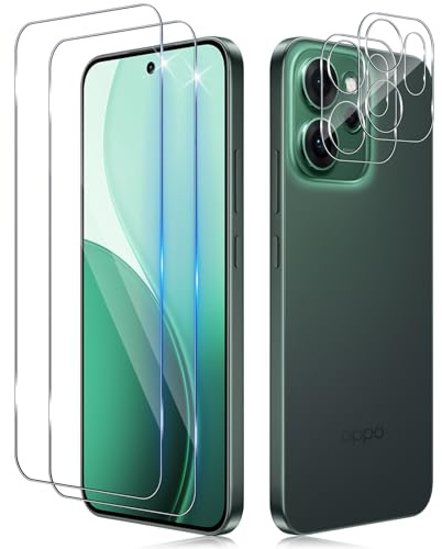 Funrae Verre Trempé pour OPPO Reno 14F/14 F 5G avec Caméra Arrière Protecteur[2+2 PCS], Dureté 9H [Sans Bulles] [Ultra HD] Ultra Résistant Film Vitre Trempé Protection écran [Transparente]
