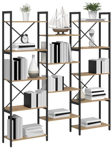 vidaXL Bücherregal 156 x 25 x 167 cm Holzwerkstoff Artisan-Eiche