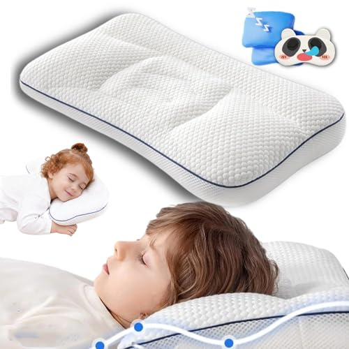 Dreamynest Comfort Kissen, Dreamynest Kopfkissen Kinder, Ergonomisch Geformten Kinderkopfkissen Für Wirbelsäulenfre, Mehr Komfort Und Tiefen Erholsamen Schlaf, für kinder ab 1-12 jahr (H2(3-6 jahre))
