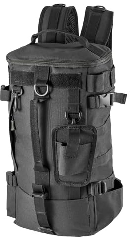 ARATERVIO Angelrucksack Outdoor wasserdicht & langlebig | Angel Tasche mit großem Stauraum für Angeln & Zubehör | Multifunktionale Tasche für Angeln, Wandern & Outdoor (Schwarz)