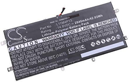 vhbw Batería Recargable Compatible con Lenovo IdeaPad Yoga 11, Yoga 11s, Yoga 11 Ultrabook Notebook (2840 mAh, 14,8 V, polímero de Litio)