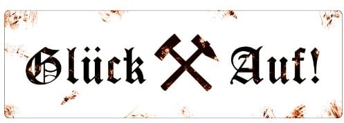 Interluxe METALLSCHILD Blechschild GLÜCK AUF Türschild Dekoschild