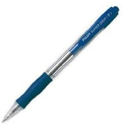 PILOT Super Grip Kugelschreiber, nachfüllbar, feine Spitze, einziehbar, blaue Tinte, 6 Stück