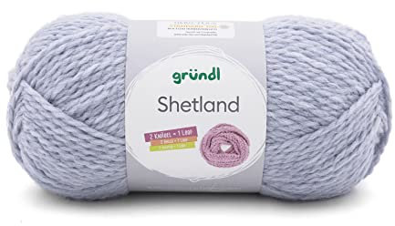 Gründl Shetland Wolle (weiches Strickgarn aus 80% Polyacryl und 20% Wolle, 100 g / 170 m, Nadelstärke: 7-8, 1 x 100 g), Jeans Melange