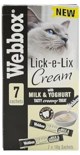 Webbox Lick-e-Lix Cream with Milk and Yoghurt Cat Treats, 7 x 10g
