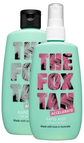 The Fox Tan The Originals Bundle, 120ml (2 Pieces) | Tanning Accelerator Duo for a Darker Tan, Rapid Elixir + Rapid Mist, Max-Dose FoxComplex, Vegan & Cruelty-Free