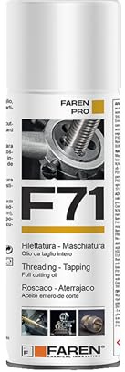 Faren F71, Olio da Taglio e Filettatura, Lubrificante Spray per taglio di metalli,prolunga la vita degli utensili,400ml