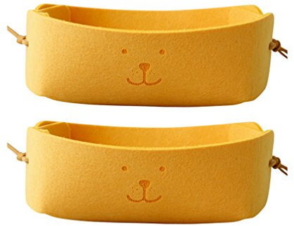 Inwagui 2er-Set Aufbewahrungskorb Faltbare Klein Aufbewahrungsbox Kinderzimmer Organizer, Regalbox, Spielzeugkorb, Filzkorb, Briefkorb - Gelb