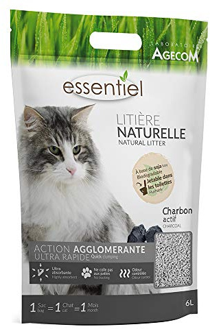 ESSENTIEL Katzenstreu, klumpend, Soja, Kohle, 6 l