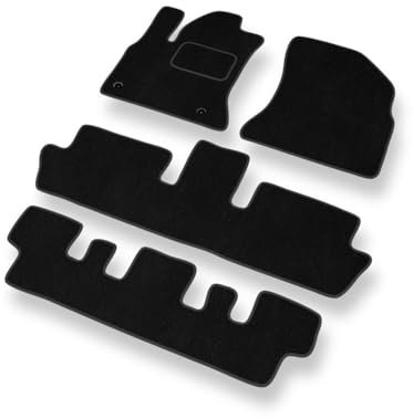 Mossa - Fußmatten Auto kompatibel mit Citroen C4 Grand Picasso I (2006-2013) - Premium Velours Schwarze Automatten Autoteppiche 1