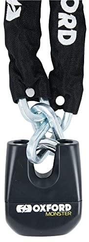 Oxford LK803 Monster Chain & Padlock Motorcycle Lock, Black
