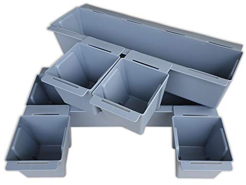 6er Set Geli Easy Pflanzgefäß für Europaletten Pflanztopf Blumentopf Blumenkübel (hellgrau (betonfarben))