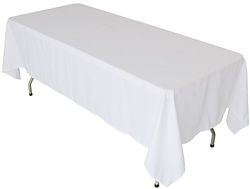 KaitatsuSen Rechteckige Tischdecke aus Polyesterstoff, Weiß, 150x300cm