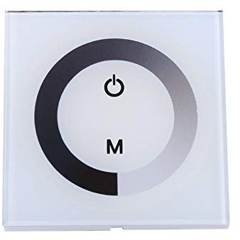 Broco Dimmer Switche Wall-Mounted Touch Panel Controller, Brightness Adjustable Dimmer for Single Color LED Light Strip DC 12V-24V (White)