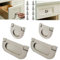 CTRICALVER 4pcs Manijas invisibles | Plata Mini Tiradores de barra de Acero inoxidable | para puerta de armario armario cajón asas Pack Set Mobiliario de oficina-Con tornillos (75mm＆35mm)