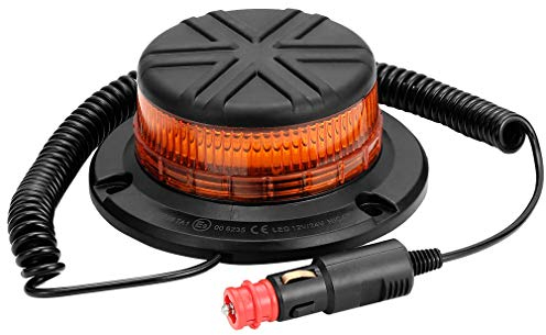 D-TECH 12/24V LED Frontblitzer Rundumleuchte Amber Notlicht-Leuchtfeuer für LKWs Traktoren Orange Rundumleuchte Mit Magnetfuß,