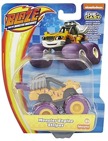Blaze and The Monster Machines - GWX79 - Metallfahrzeug - Monster Engine Stripes - Druckguss - Neu