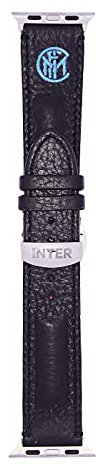 Hi Tech Artisans Cinturino compatibile Apple Watch, Cinturino 38/40 mm per orologio uomo iwatch ufficiale F.C. Inter, Cinturino orologio Nero e blu in vera pelle, Resistente, Made in Italy