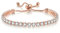 Wedity Classic Sparkling Tennis Bracciale Catena da polso in cristallo Accessori per mani regolabili Gioielli per donne Ragazze (Oro rosa)