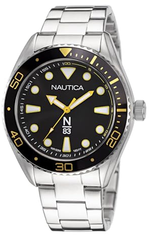 Nautica Men's Quartz Stainless Steel Strap, Silver, 22 Casual Watch (Model: NAPFWS223)