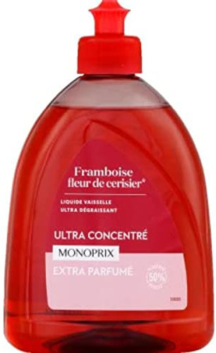 Monoprix Liquide Vaisselle Ultra Degraissant Framboise Fleur de Cerisier - La bouteille de 500ml