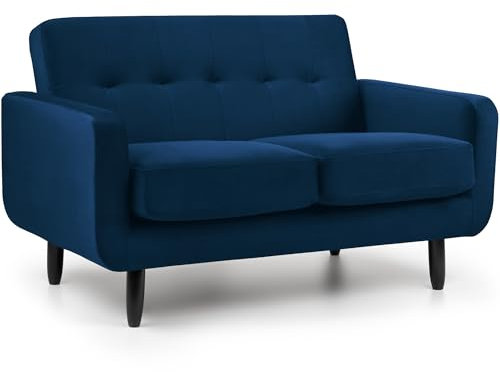 WeDoSofas - OLSO 2 Seater Sofa - Lavish Velvet Sofa 2 Seater, Ideal Sofa for Living Room or Sofa for Bedroom, Stylish Living Room Sofa, Sofa for Bedroom (Blue)
