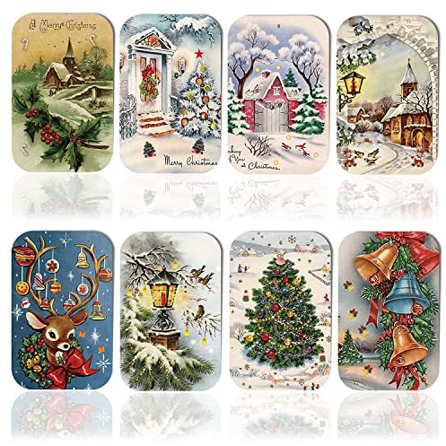 120pcs Christmas Tags,8 Styles Xmas Kraft Tag Label with 30m / 98.4ft String for Christmas Decoration
