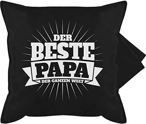 Shirtracer Kissenbezug - Geschenk zum Vatertag - Bester Papa der ganzen Welt - 50 x 50 cm - Schwarz - für den besten Vatertagsgeschenk Herrentag Kissen Pillow Daddy herrentagsgeschenk kuschelkissen