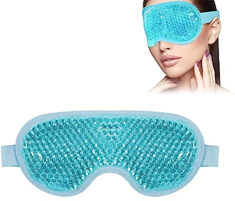 Bizzico Kühlende Augenmaske, Gel Kühlkompress Warm, Reusable, Blau und Rot, Augenringe, geschwollene Augen, Augenermüdung, Migräne
