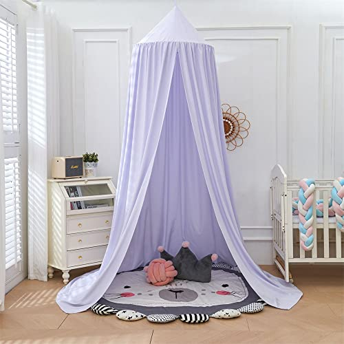 Surwin Betthimmel Madchen Jungen Doppelbett, Einfarbig Moskitonetz Baldachin Einzelbett Himmel Schlafzimmer Dekoration Spielzelte Geschenk, Ohne Bohren (Lila)