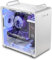 GOPIE Samll ITX pc case, T07 Portable Mini Tower Computer Chassis with Al-Alloy Handle, Gaming Desktop Computer Hosting case with Tempered Glass - Support MATX, Mini-ITX, Fans not Included - White