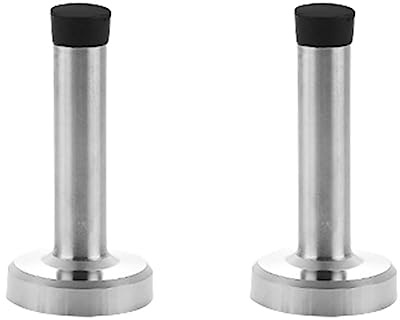 2 Pcs Door Stop with Rubber Tips Stainless Steel Door Stopper Door Stops for Home Bathroom Bedroom Door