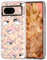 MOSNOVO Coque pour Google Pixel 8 - Housse Fine Transparente Antichoc en TPU + PC [Protection Contre Les Chutes de 2 m/Anti-Pelage] - Requins Roses