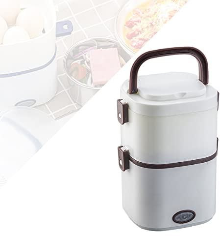 TEmkin Contenedor de Alimentos eléctrico, lonchera eléctrica, lonchera con calefacción portátil, Olla arrocera portátil para Oficina, Escuela, Hom, Azul (marrón)