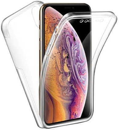 Case for iPhone X, iPhone XS, 5.8 inch Built-In Screen Protector, Camera Protection, Transparent Design, Shock Absorption and Anti-Scratch - Clear Phone Cover for Apple iPhone X/XS