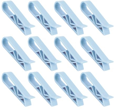 Rumyve12pcs Garbage Bag Clip,Multi-functional Creative Garbage Bag Buckle Non-slip Fixed Clip,Plastic Garbage Can Clip Blue
