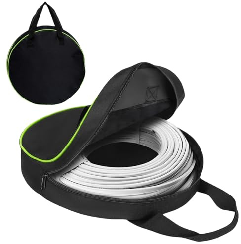 BLIRITEL Round Cable Bag, Waterproof Jumper Cable Organizer Storage Bag, Perfect for Jumper Cables,RV Sewer Pipe,EV Charging Cord Storage,Extensions and Garden Hoses,Camper Accessories, Black/Green