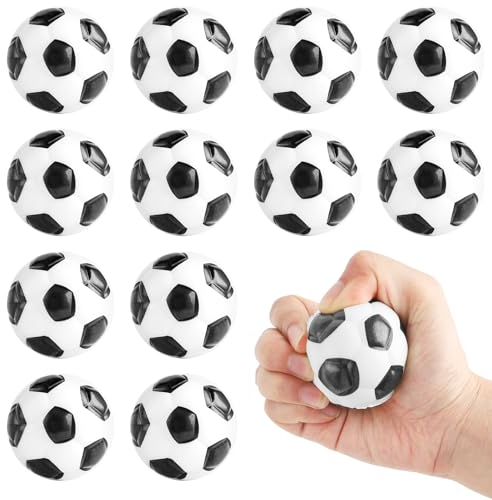 12 Stück Mini Fußball, 5 cm Fußball Stressbälle Mini Schaumstoffbälle Kinder, Schaumstoffball Fussball, Antistressball, für Kinder und Erwachsene Fußball Party