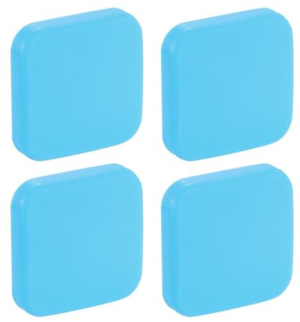 sourcing map Door Stoppers Wall Protector, 4pcs Soft Silicone Door Handle Buffer, Square Self Adhesive Door Knob Guard for Home Office, Blue