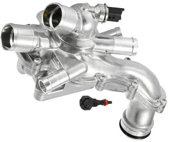 Motoforti No.11537534521 Engine Coolant Thermostat Housing Assembly for Mini Cooper 2007-2013 / Inner Water Pump Thermostat/Durable Aluminum / 1Pc Silver Tone Long-lasting