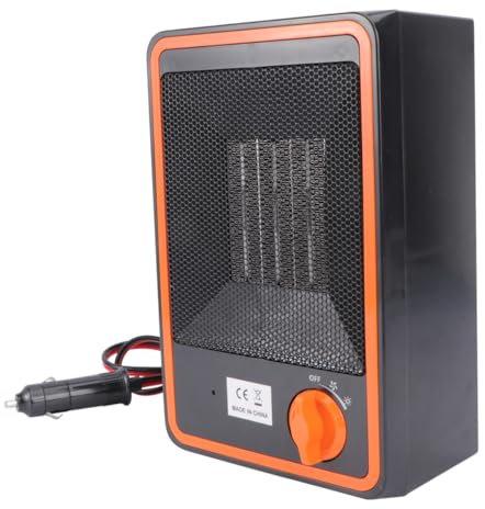 CRILSTYLEO 1pièce Chauffage Électrique Portable Pour Voiture Accessoire Multifonctionnel Avec Ventilateur Et Prise Allume- Système De Chauffage Rapide Pour Véhicule