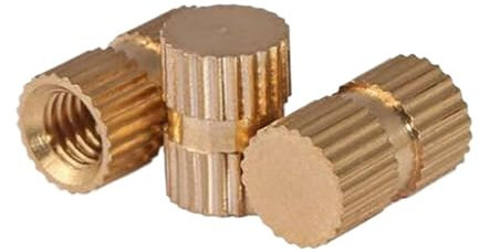 EJPPDHCO 100 Pcs M5 Insert Nuts Brass Blind Set Thumb Brass Knurled Round Nut Injection Moulding(M5x16)